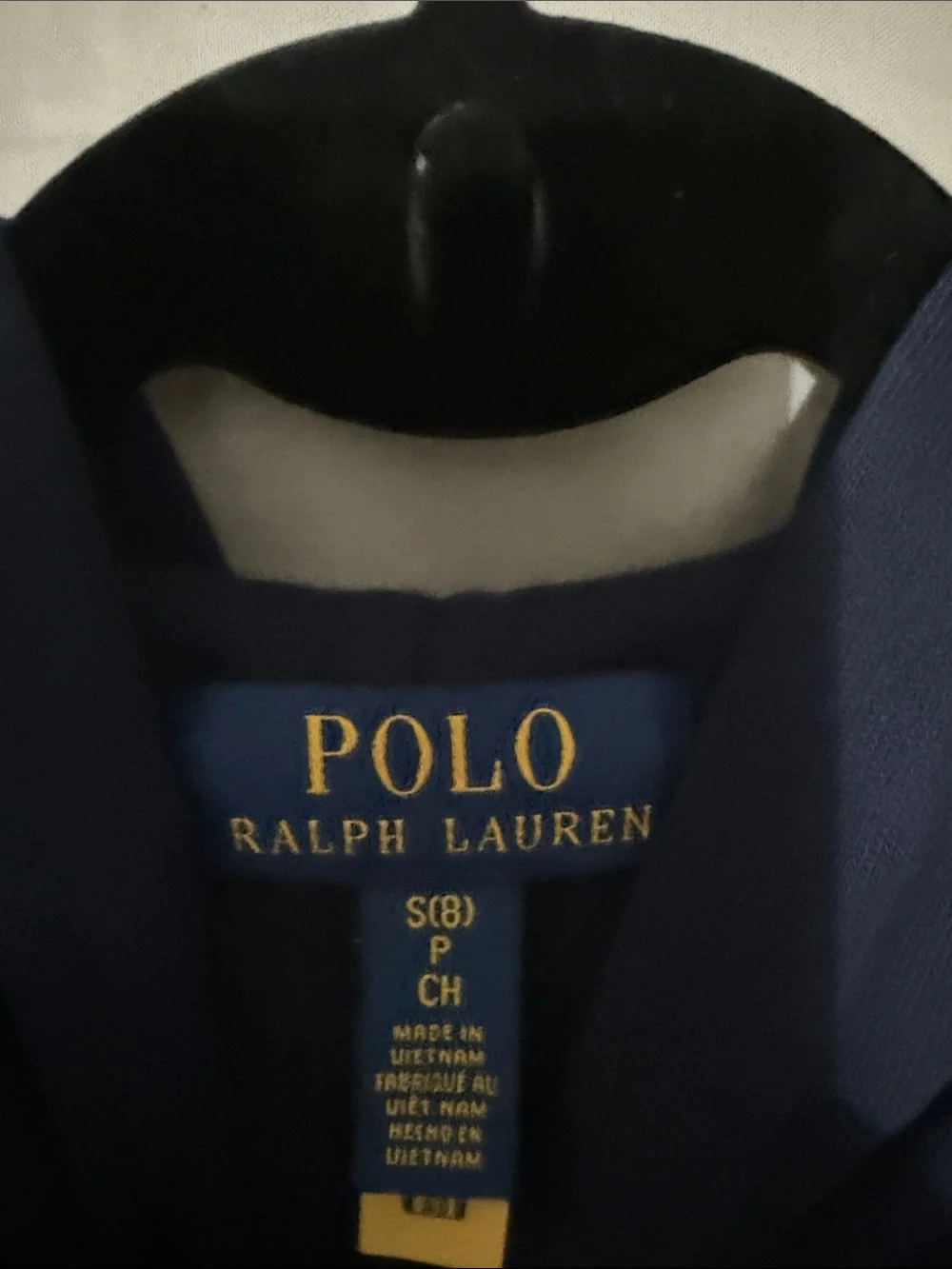 Ralph Lauren Navy Pullover Hoodie with Red Polo Emblem